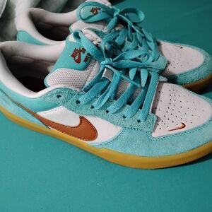 Nike Teal and White SB Sneakers